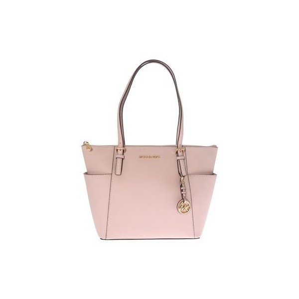 Geantă din piele Michael Kors Jet Set, roz deschis-image-1