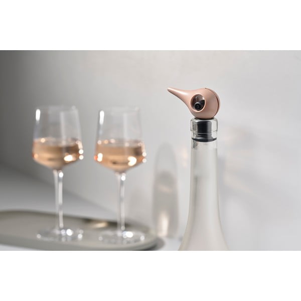 Dop din silicon pentru sticle de vin Zone Rocks, roz-image-1