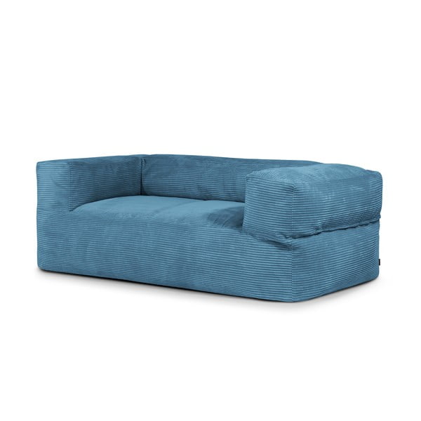 Fotoliu bean bag albastru cu tapițerie din catifea reiată Sofa MooG – SLOWDOWN