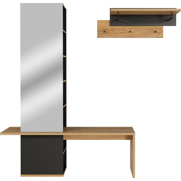 Set pentru hol gri închis în decor de stejar - Germania