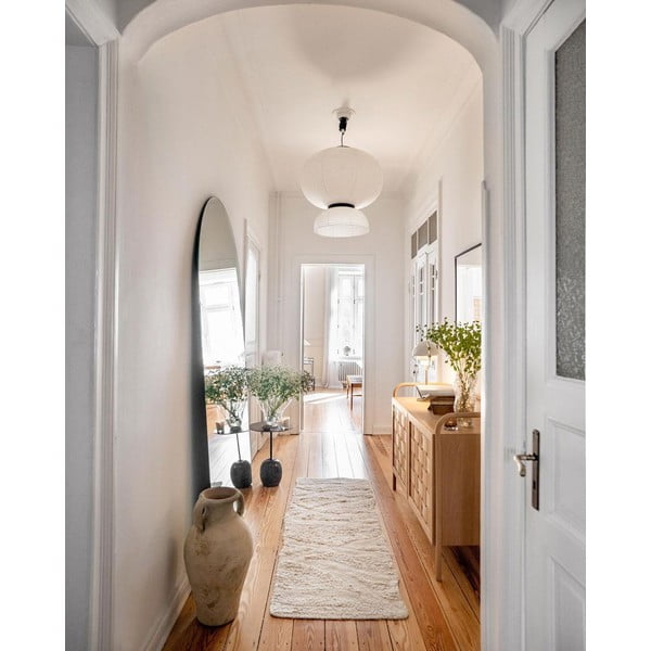 Covor tip traversă alb lavabil/țesut manual din lână 70x200 cm Enkang Ivory – Lorena Canals-image-1