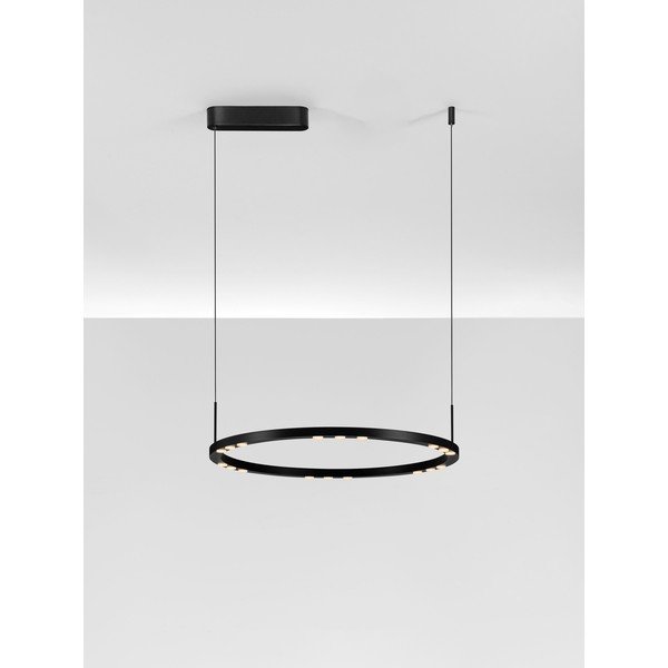 Lustră negru-mat LED cu intensitate reglabilă din aluminiu ø 60 cm Lunette – Nova Luce-image-4