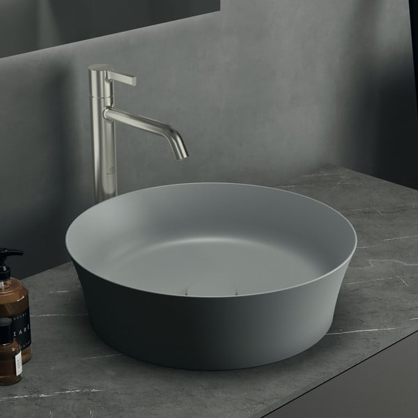 Chiuvetă gri deschis rotundă din ceramică ø 40 cm Ipalyss – Ideal Standard-image-1
