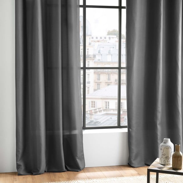 Draperie gri antracit din microfibră 140x280 cm Absolu – douceur d'intérieur-image-2