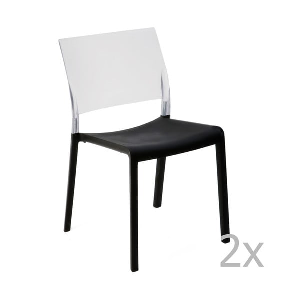 Set 2 scaune de grădină Resol Fiona, negru - alb