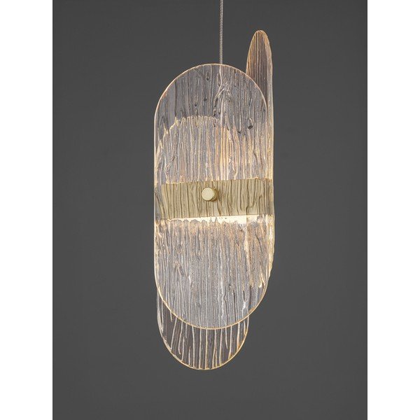 Lustră alămie LED cu intensitate reglabilă din metal cu abajur din sticlă ø 32 cm Lucien – Nova Luce-image-2