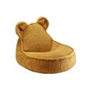 Fotoliu puf pentru copii maro cu tapițerie din țesătură bouclé Bear – Wigiwama