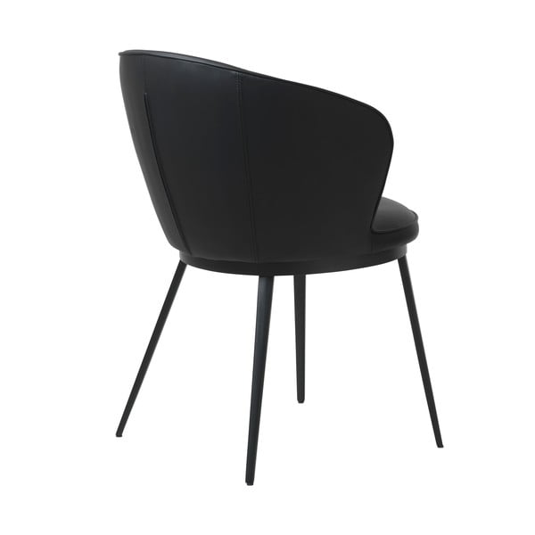 Scaun cu husă din imitație de piele Unique Furniture Gain Leath, negru-image-3