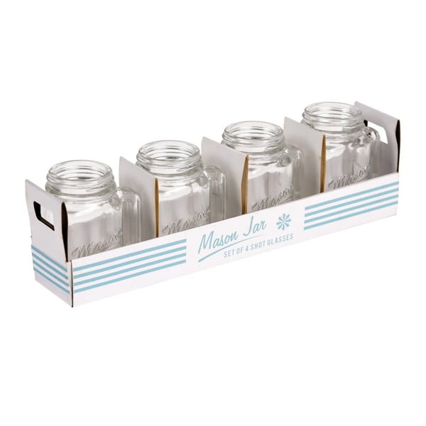 Set 4 păhărele pentru tărie Rex London Mason Jar-image-2