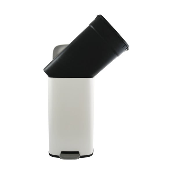 Coș de gunoi alb mat cu pedală din oțel 50 l   Akira – Spirella-image-3