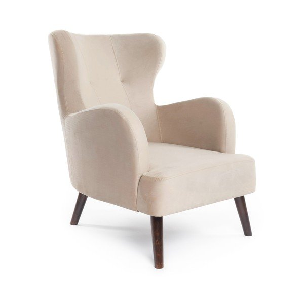 Fotoliu bej wing cu tapițerie din catifea Noemye – Bonami Selection