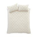 Lenjerie de pat crem din țesătură bouclé pentru pat dublu/extinsă 230x220 cm Cosy Checkerboard – Catherine Lansfield