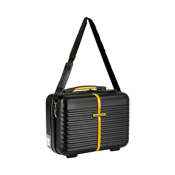 Set valiză de cabină și geantă cosmetice Travel World, negru-image-1