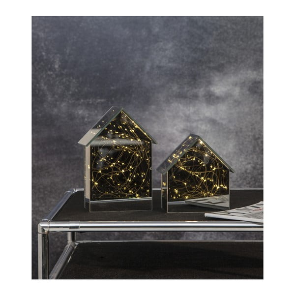 Decorațiune din sticlă, cu LED, Best Season Mirror House, înălțime 20 cm-image-3
