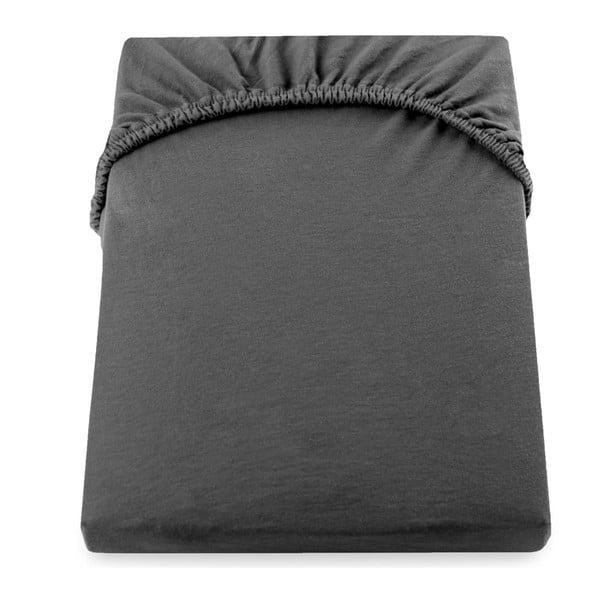 Cearșaf de pat elastic din jerseu DecoKing Amber Collection, 200 x 220-240 cm, gri închis