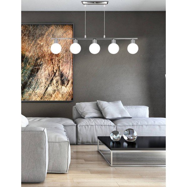Lustră argintie cu abajur din sticlă 10x82 cm Oden – Candellux Lighting-image-3