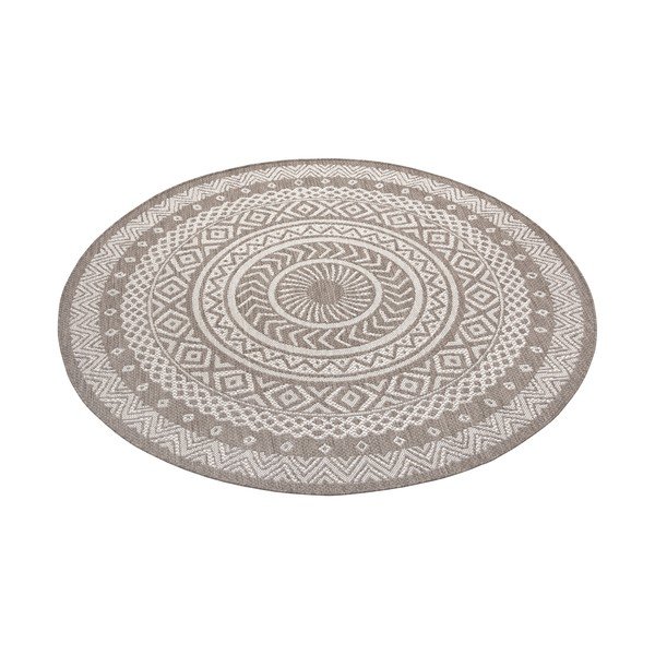 Covor exterior Ragami Round, ø 160 cm, maro - bej-image-2