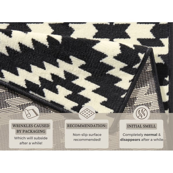 Covor tip traversă Hanse Home Basic Nordic, 80x200 cm, negru-alb-image-4