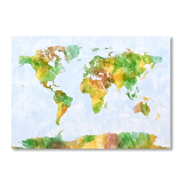 Poster cu harta lumii Americanflat World, 60 x 42 cm, multicolor