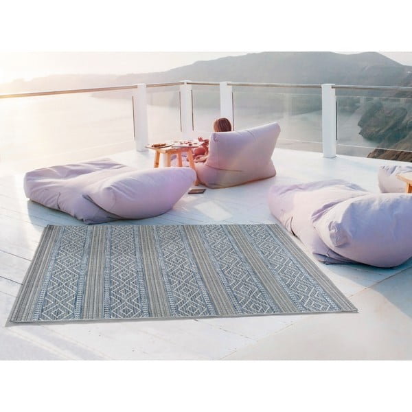 Covor pentru exterior Universal Cork Lines, 130 x 190 cm, albastru-image-1