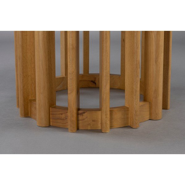 Masă de dining rotundă cu blat cu aspect de lemn de stejar ø 120 cm Barlet – Dutchbone-image-2