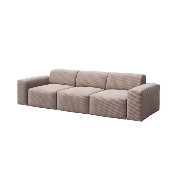 Canapea bej cu tapițerie din catifea reiată  285 cm Villet – Rodier-image-2