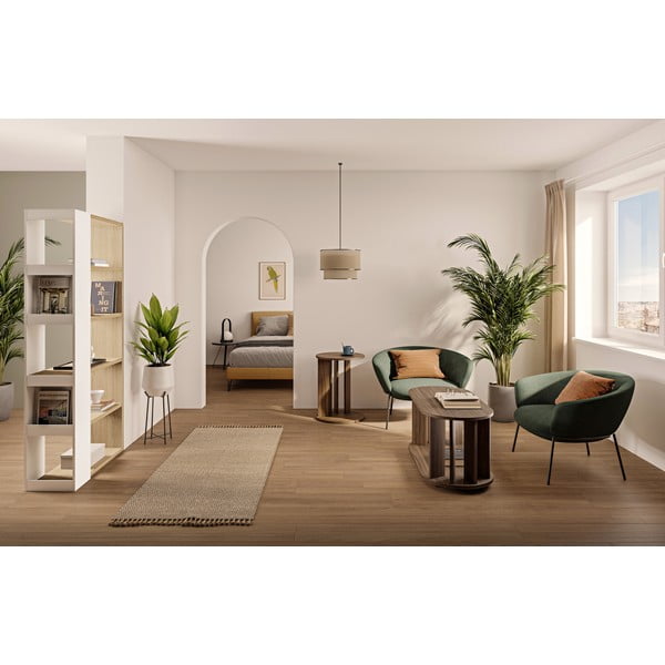 Măsuță de cafea cu blat cu aspect de lemn de nuc 110x50 cm Nora TemaHome-image-1