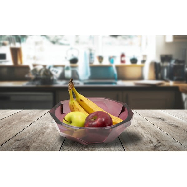 Bol din sticlă reciclată Mauro Ferretti Stone, ø 25 cm, roz-image-1