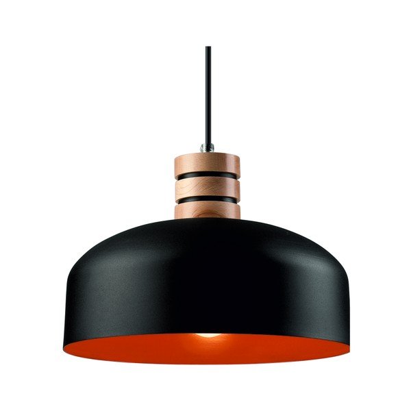 Lustră neagră cu abajur din metal ø 30 cm Cosmo – LAMKUR-image-1