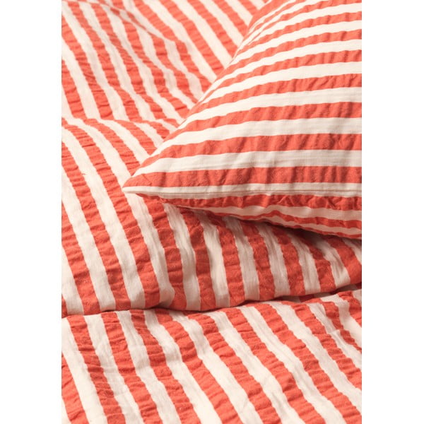 Lenjerie de pat cărămiziu/bej din țesătură crep pentru pat de o persoană 140x200 cm Bæk&Bølge – JUNA-image-2