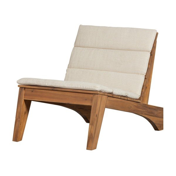 Fotoliu de grădină crem/în culoare naturală din lemn masiv Kenai – Exotan