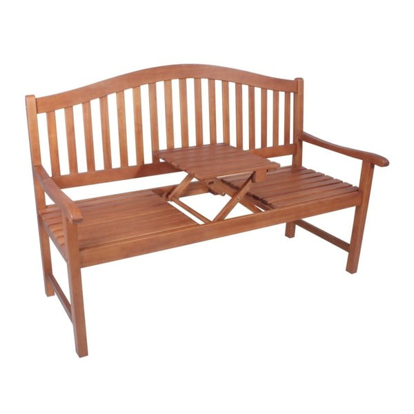 Bancă de grădină cu masă de depozitare din lemn de eucalipt Phuket - Garden Pleasure -image-3