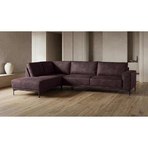 Colțar maro cu tapițerie din imitație de piele (colț pe partea stângă ) Copenhagen – Scandic-image-4