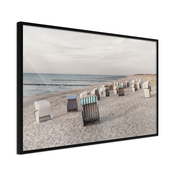 Poster cu ramă Artgeist Baltic Beach Chairs, 30 x 20 cm
