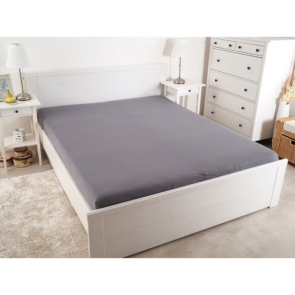 Cearceaf gri închis cu elastic 180x200 cm – B.E.S.-image-2