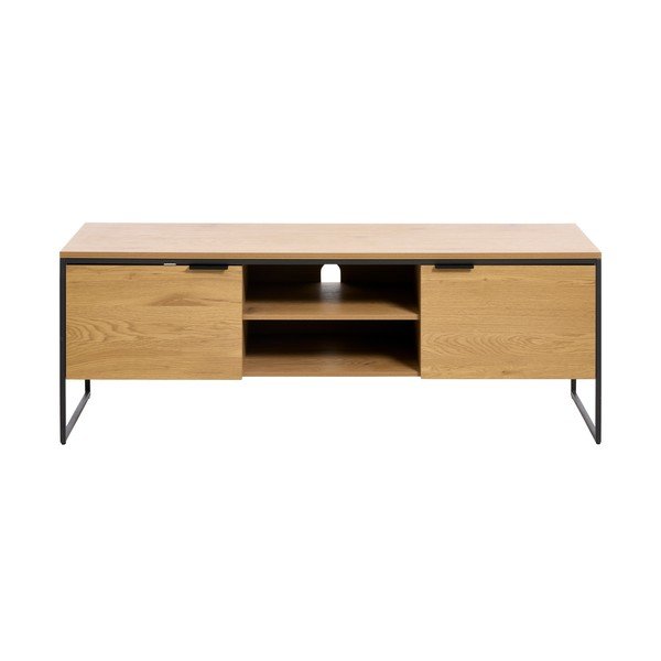 Comodă TV în culoare naturală cu aspect de lemn de stejar 155x55x45 cm Cesura – Unique Furniture