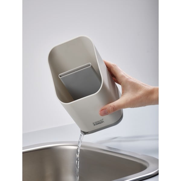 Scurgător de vase gri deschis pentru tacâmuri din plastic 12x11 cm Duo – Joseph Joseph-image-1