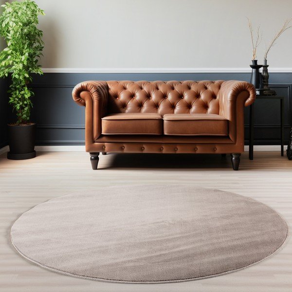 Covor bej lavabil rotund ø 120 cm Sky – Ayyildiz Carpets-image-1