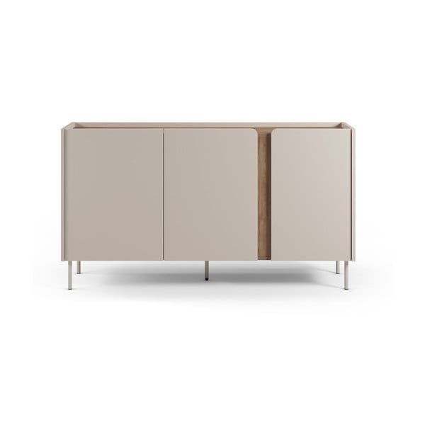 Comodă crem/în culoare naturală cu aspect de lemn de stejar 150x82,5x40,5 cm Lucile – Marckeric