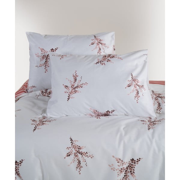 Lenjerie de pat albă-roz din bumbac ranforcé pentru pat dublu, extinsă 240x220 cm Breeze Floral – Mila Home Luxury-image-4