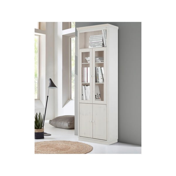 Vitrină albă din lemn de pin 74x223 cm Anita – Støraa-image-3