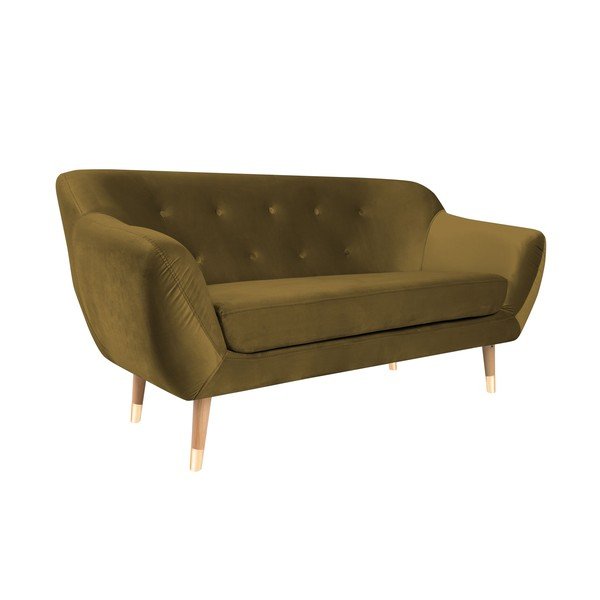 Canapea cu 2 locuri Mazzini Sofas Amelie, auriu-image-4