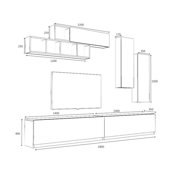 Masă TV albă 140x40 cm Dona - Gauge Concept-image-3