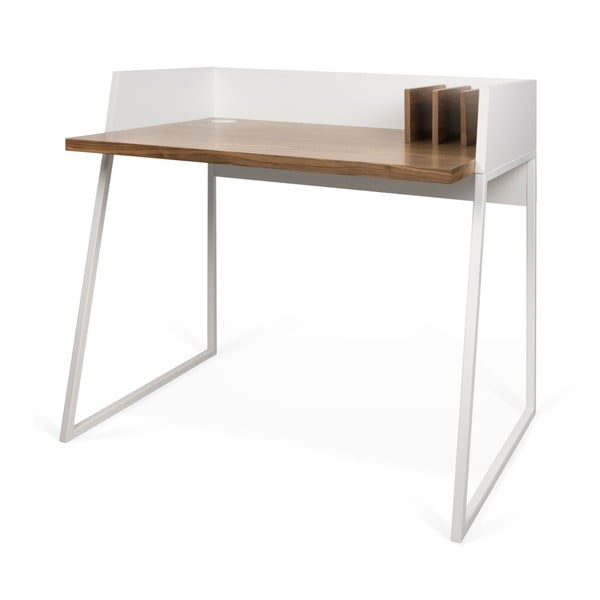 Birou TemaHome Volga Walnut, alb-image-1