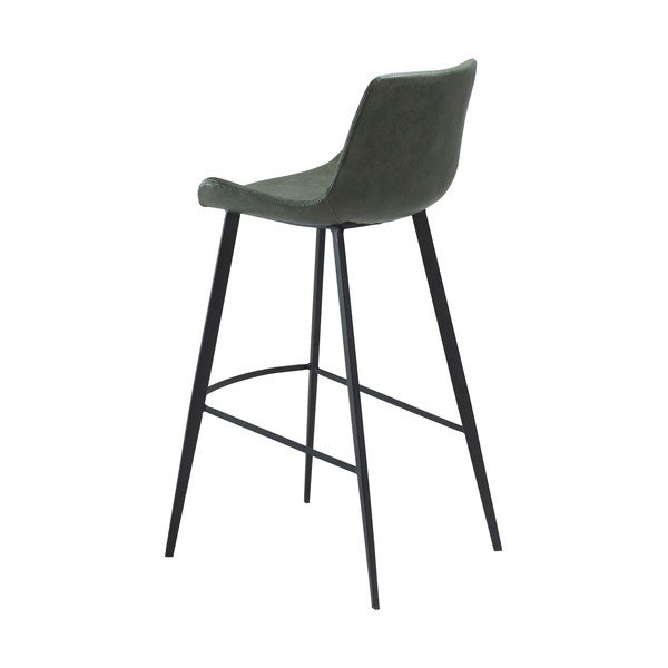 Scaun de bar din piele artificială DAN–FORM Denmark Hype, verde, înălțime 103 cm-image-1