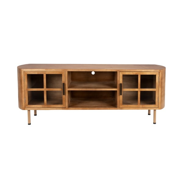 Comodă TV în culoare naturală din lemn de arbore de cauciuc 150x55x38 cm Yaz – White Label