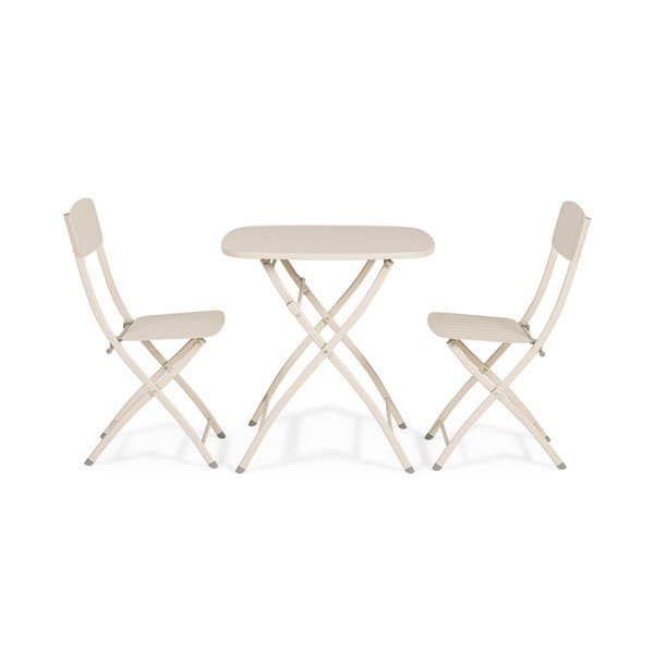 Set de dining pentru grădină bej din oțel pentru 2 persoane Yvonne – Bizzotto