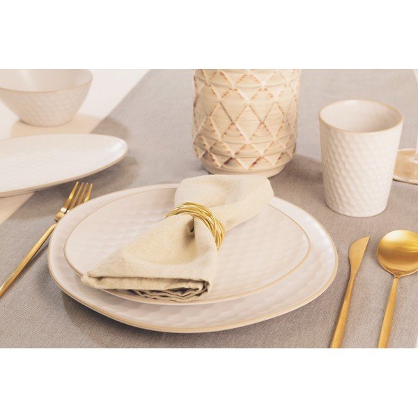 Farfurii albe 6 buc. adânci din gresie Imprints – Villa Altachiara-image-3