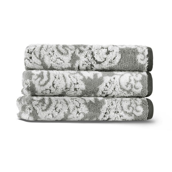 Prosop gri din bumbac 33x33 cm Damask – Foutastic-image-1