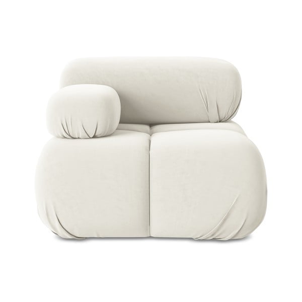 Modul pentru canapea modulară alb cu tapițerie din catifea (cu colț pe partea stângă) Lokua – Makamii